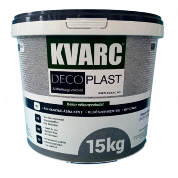 Kvarc Decoplast Silicon vékonyvakolat fehér K1,5 mm 15 kg